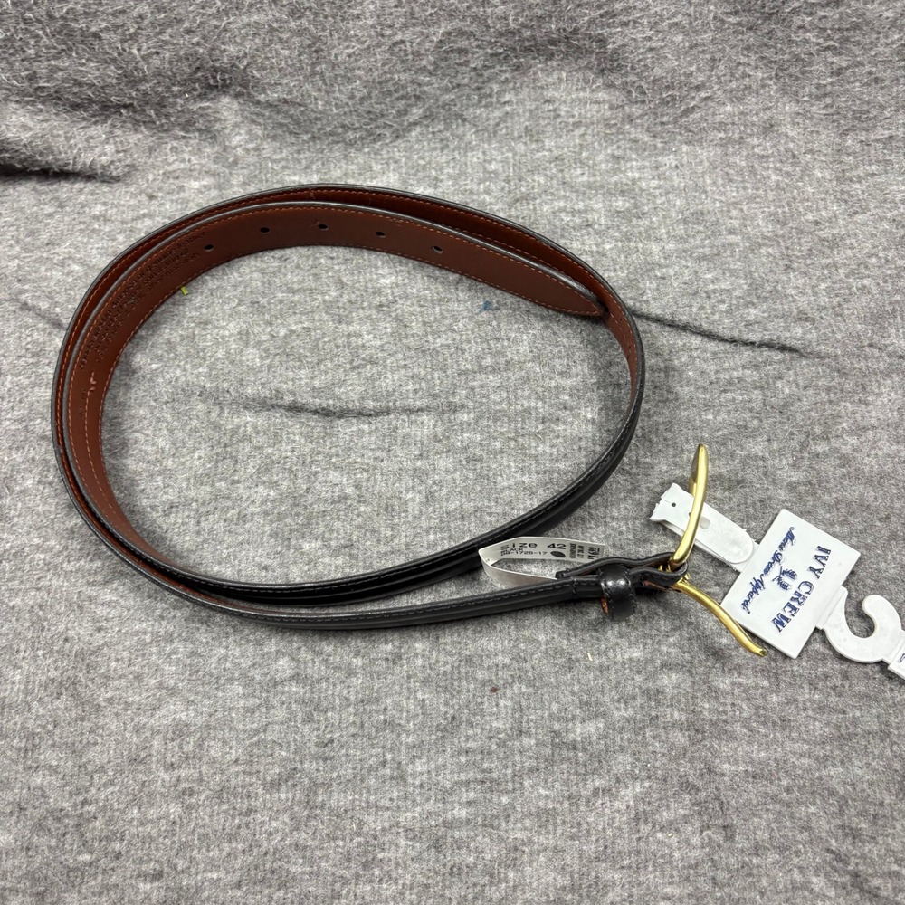 Ivy Crew Mens Leather Belt Black Gold Buckle Size 42 Minimalist Heritage‎ * Flaw